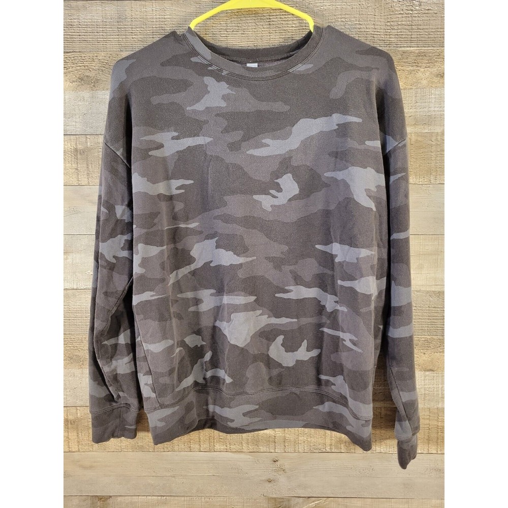 Athleta Studio To Street Camo Crewneck Sweatshirt Size XXS Gray Athletic